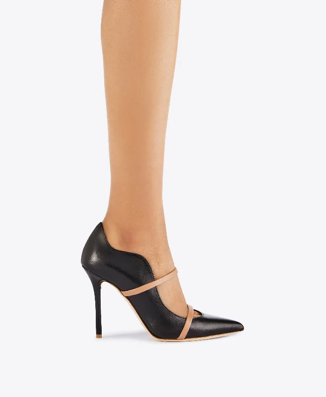 Maureen Pump 100 - Black Nude Leather Stiletto Pump