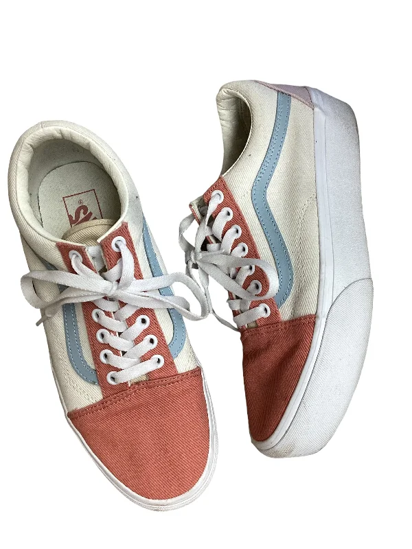 Shoes Sneakers By Vans In Orange & White, Size: 9.5