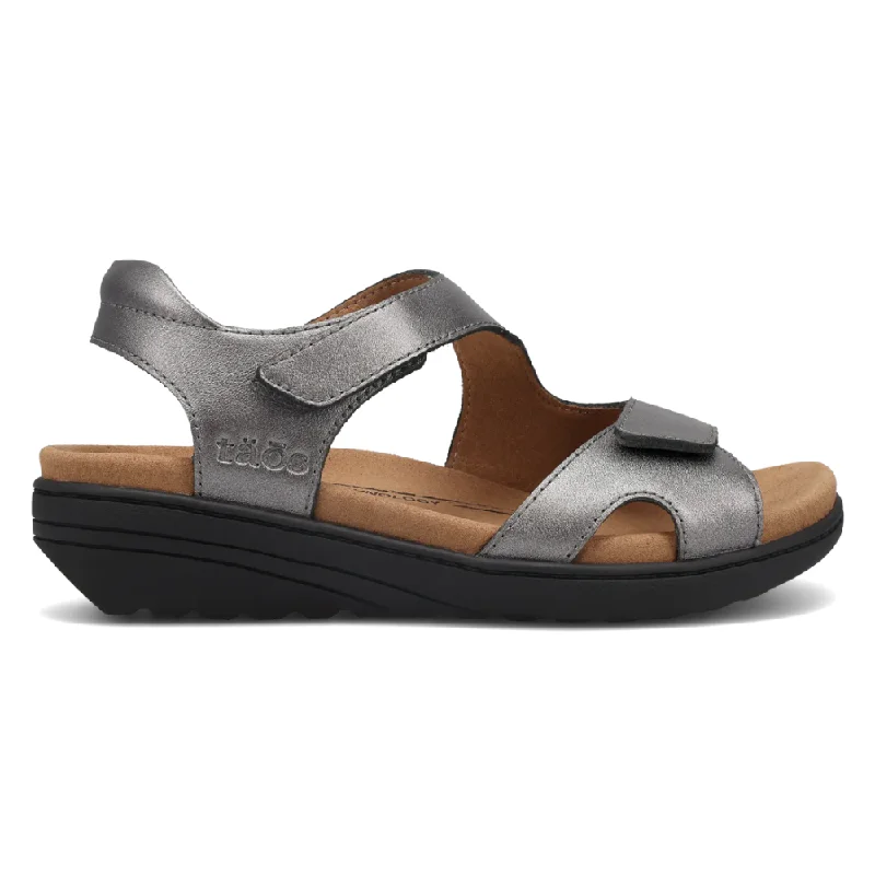 Taos Serene Pewter Leather Sandal (Women's)