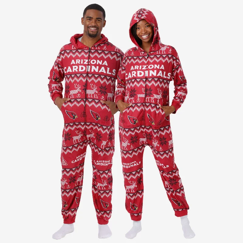 Arizona Cardinals Ugly Pattern One Piece Pajamas