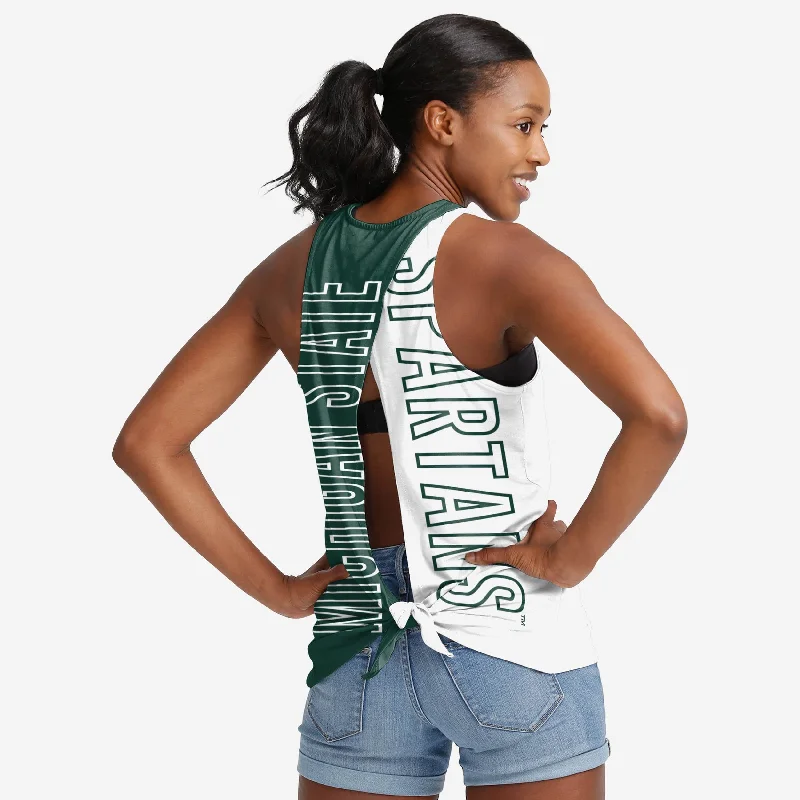 Michigan State Spartans Womens Tie-Breaker Sleeveless Top