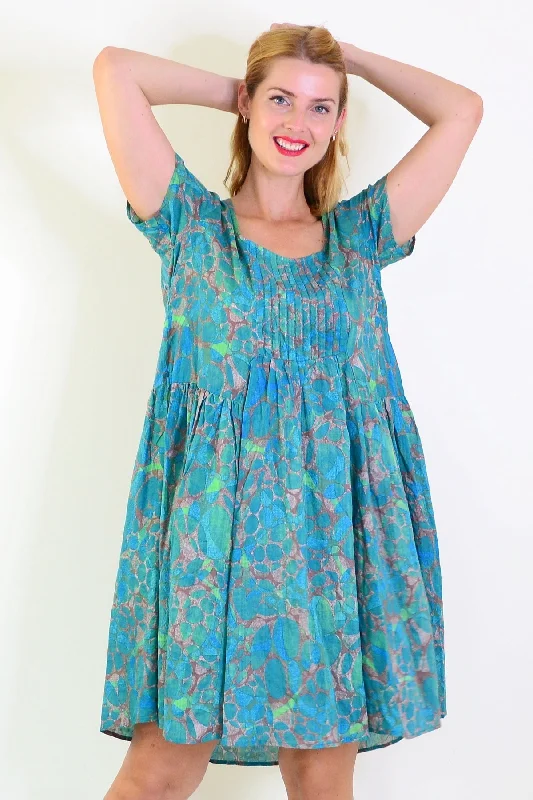 Emerald Aqua Abstract Tunic Dress