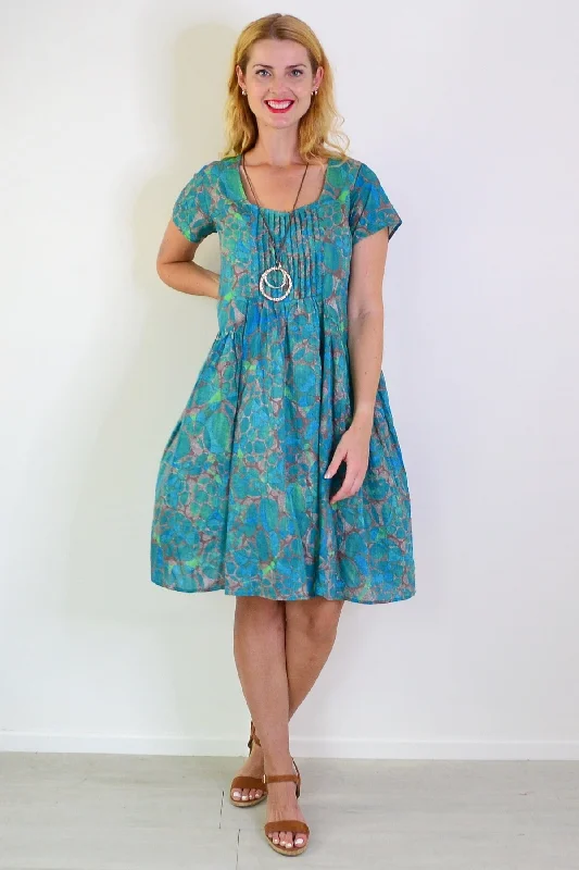 Emerald Aqua Abstract Tunic Dress