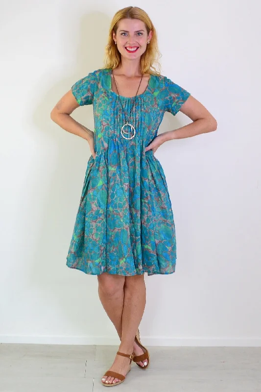 Emerald Aqua Abstract Tunic Dress