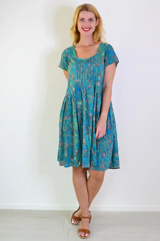 Emerald Aqua Abstract Tunic Dress