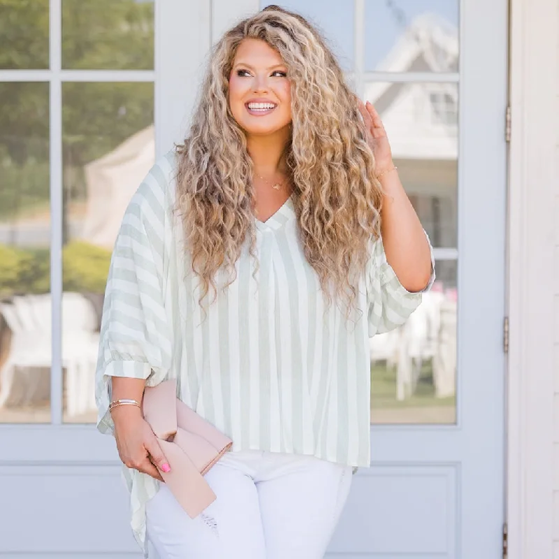 Everyday Stripe Top, Green