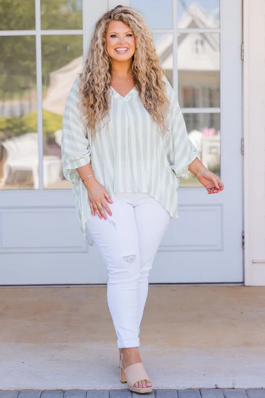 Everyday Stripe Top, Green