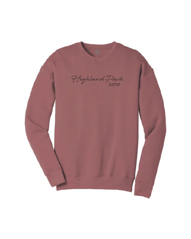 Ink Detroit Highland Park XOXO Crewneck Sweatshirt - Mauve