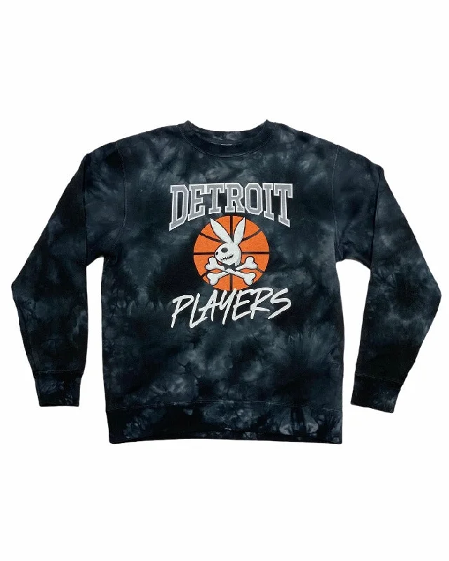 Ink Detroit Players Tie Dye Crewneck Sweatshirt - Black