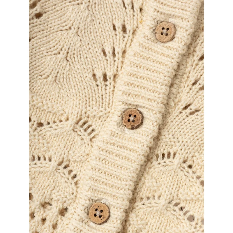 Lil'Atelier Bleached Sand Lale Knit Cardigan