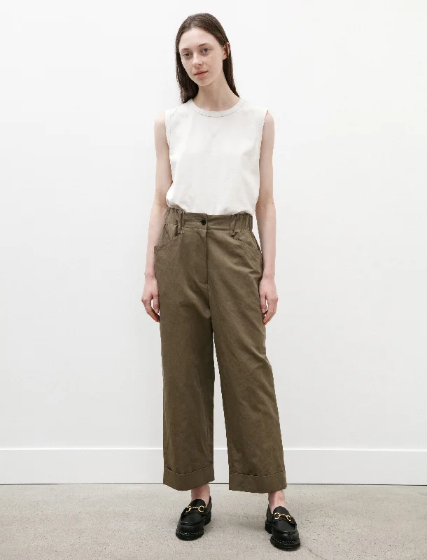 Relaxed Crop Cotton Linen Twill Mouse