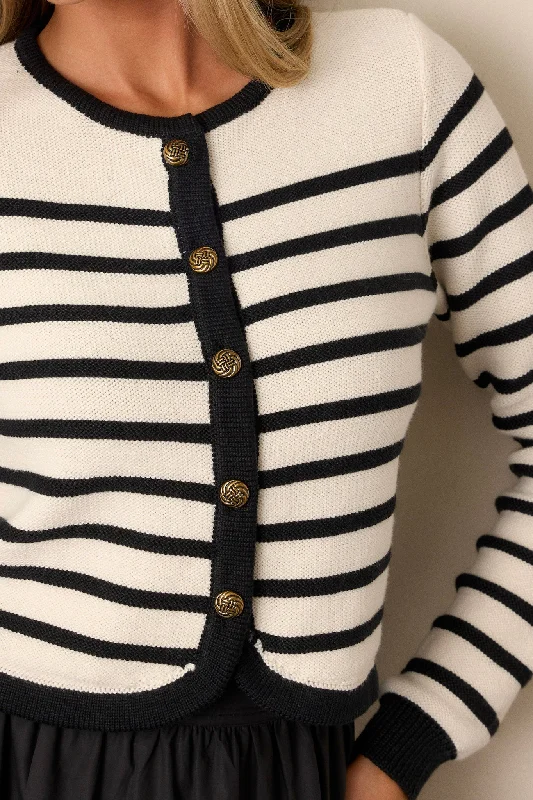 What Should I Do Ivory Stripe Cardigan