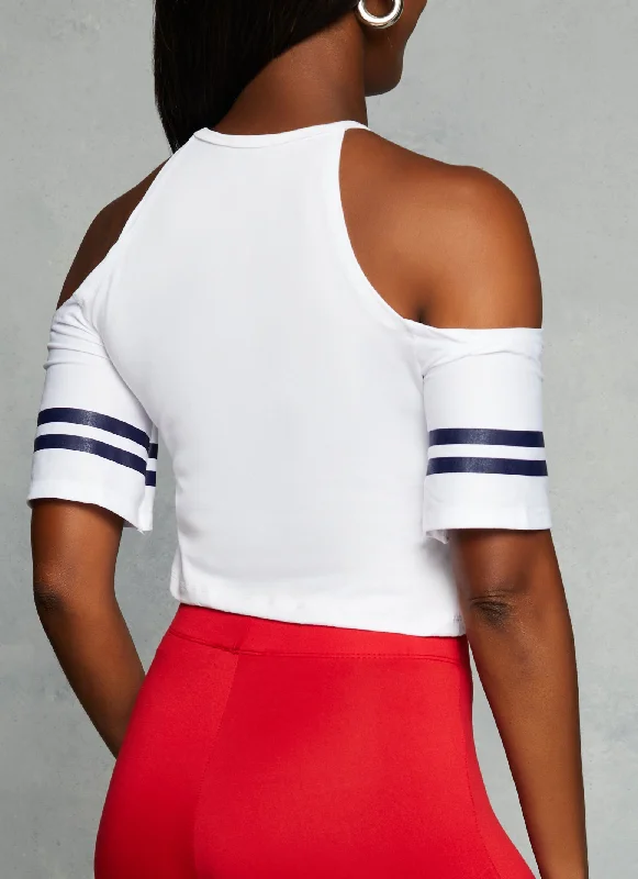 Team USA Cold Shoulder Crop Top