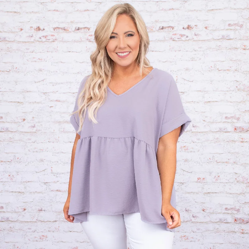 Wide Eyed Gaze Top, Lavender