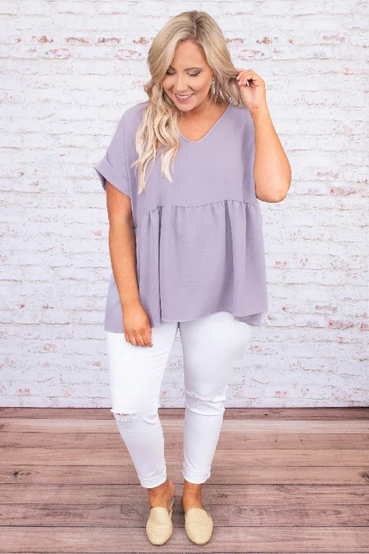 Wide Eyed Gaze Top, Lavender