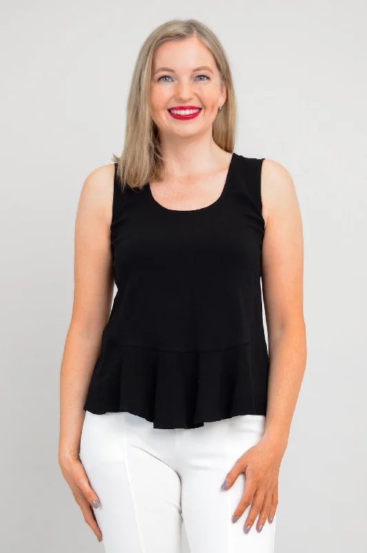 Ginny Tank, Black, Linen Bamboo