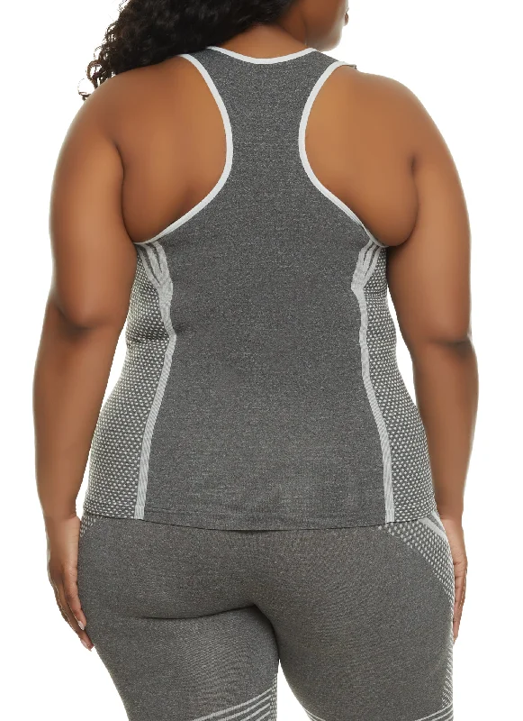 Plus Size Seamless Savage Graphic Tank Top