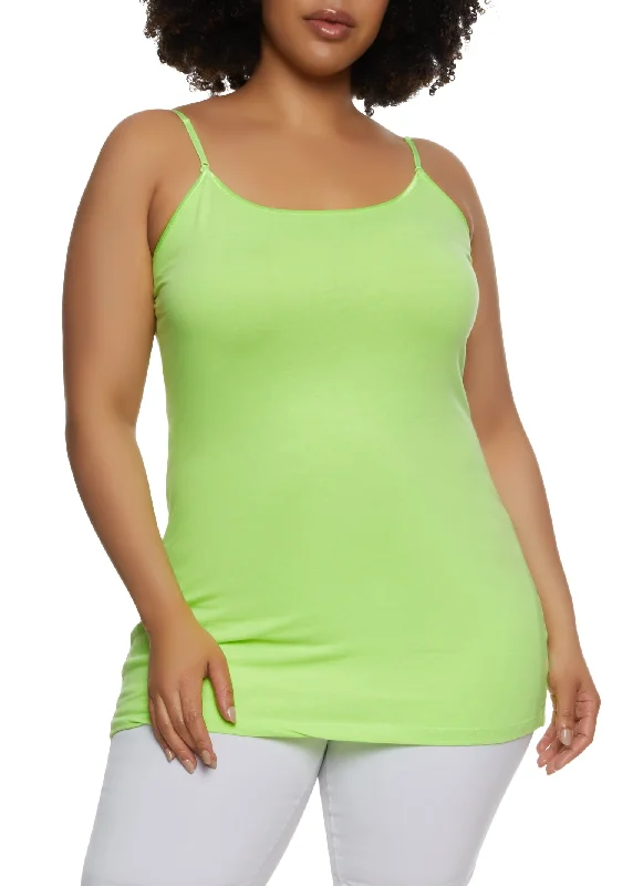 Plus Size Solid Scoop Neck Cami