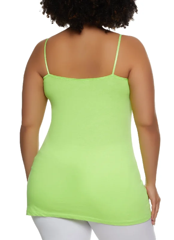 Plus Size Solid Scoop Neck Cami