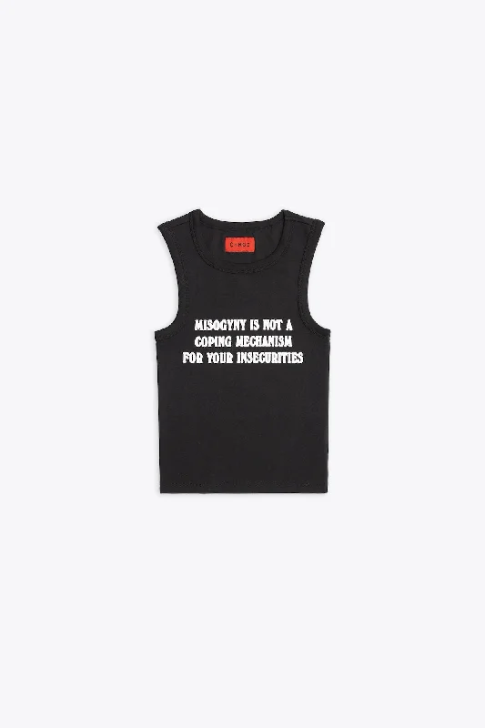 Misogyny Is Not a Coping Mechanism Stretch Jersey Tank (Black)