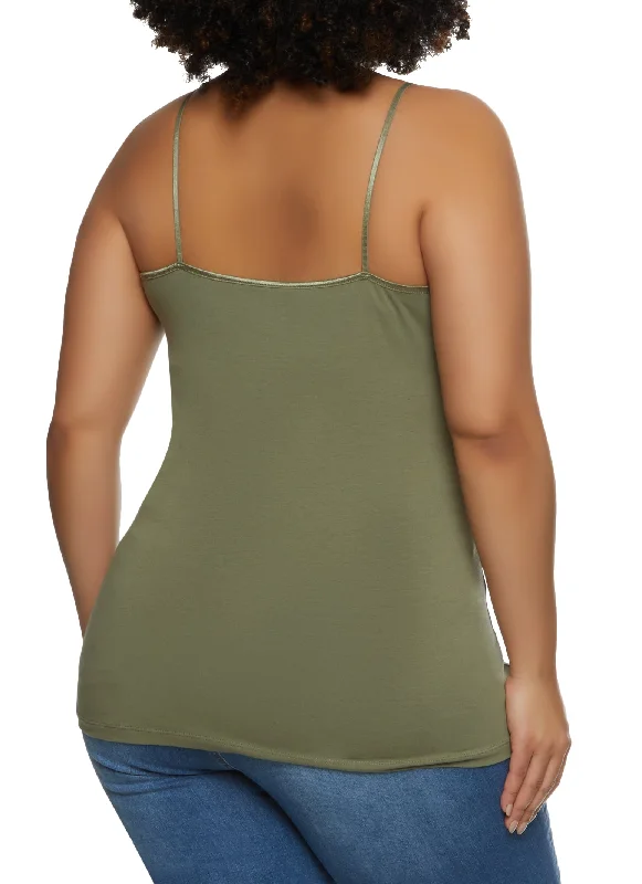 Plus Size Basic Cotton Scoop Neck Cami