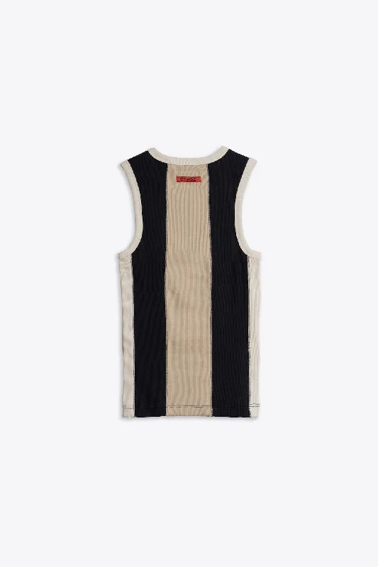 Pieced Hvy Stretch Rib Racer Tank (Granite)