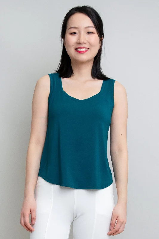 Ritzy Tank, Teal, Bamboo