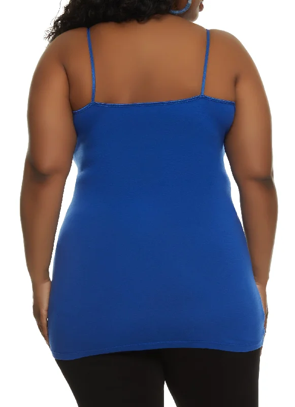 Plus Size Solid Scoop Neck Cami