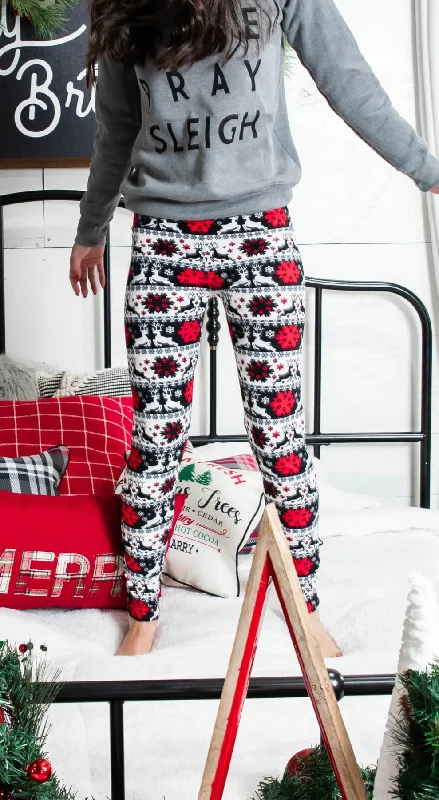 Snowflakes & Reindeer Leggings