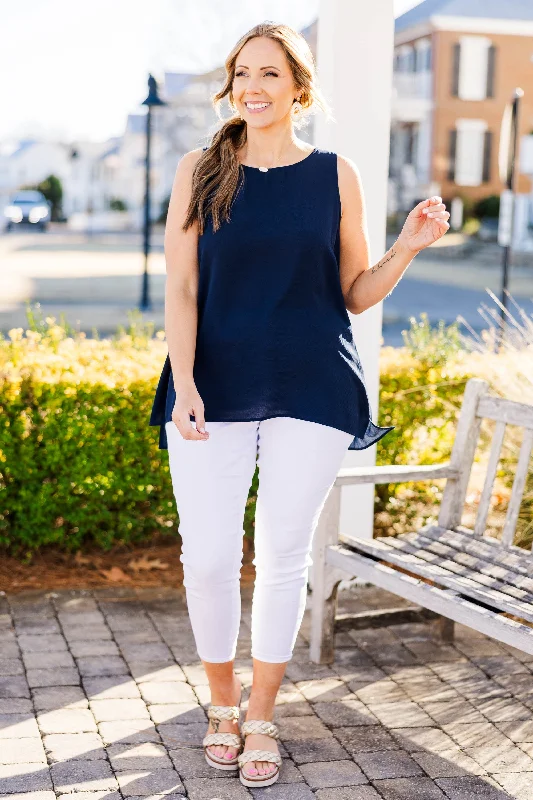 Summertime Love Tank, Navy Blue