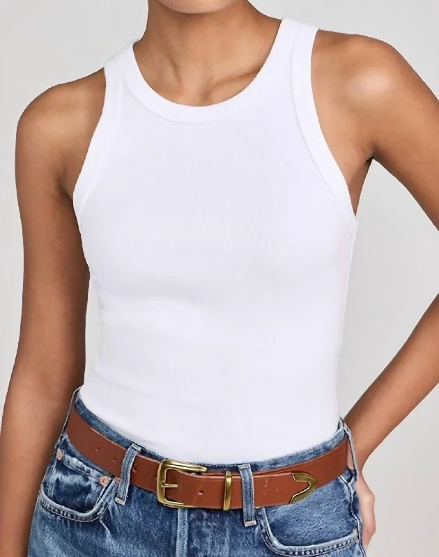 Supima Rib Sheath Tank In White