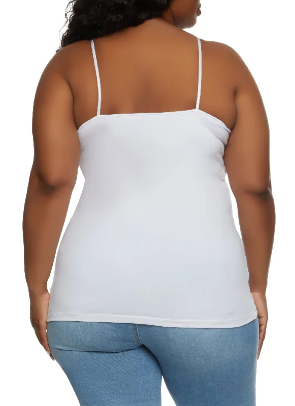 Plus Size Basic Cotton Scoop Neck Cami