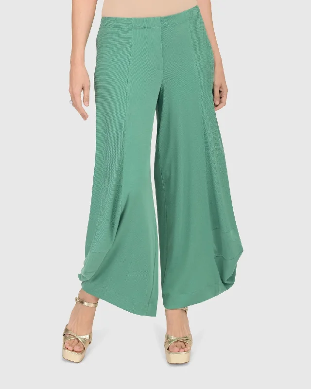 Essential Go-To Cupro Punto Pants, Seafoam