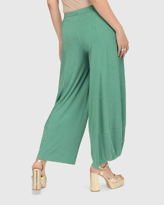 Essential Go-To Cupro Punto Pants, Seafoam