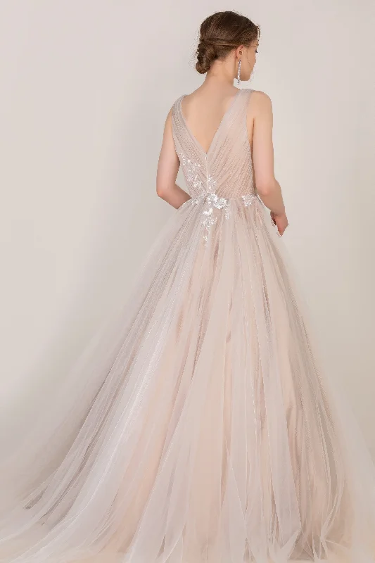 A-Line Court Train Tulle Wedding Dress CW2421