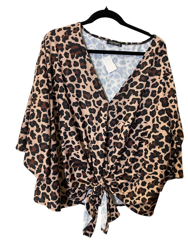 Blouse 3/4 Sleeve By Clothes Mentor In Animal Print, Size: 2x