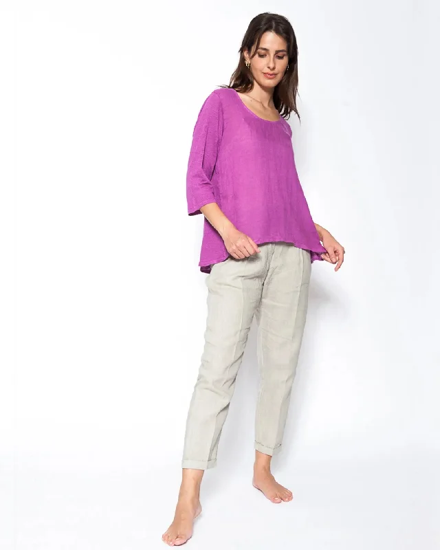 Blueberry Margherita Cropped Pants, Beige