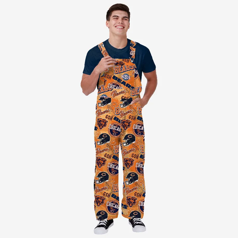 Chicago Bears Mens Historic Print Bib Overalls