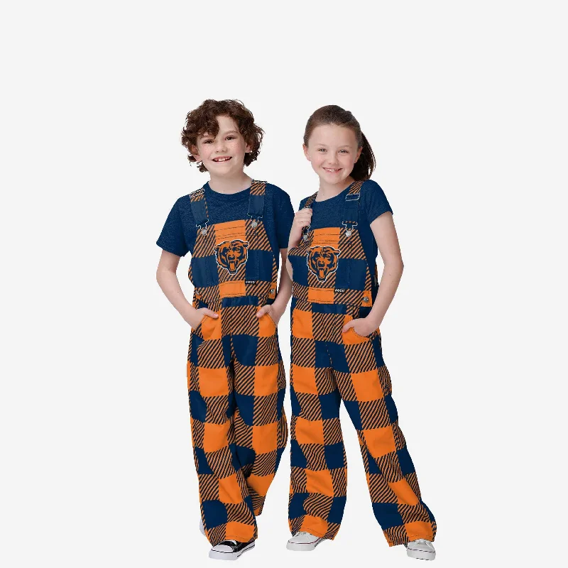 Chicago Bears Youth Plaid Bib Overalls