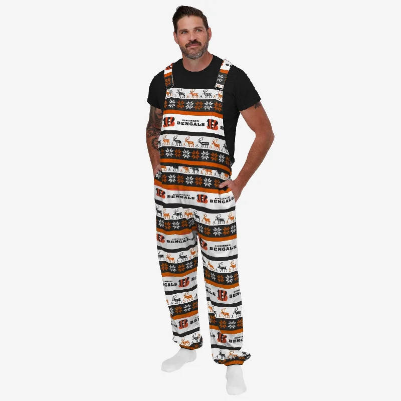 Cincinnati Bengals Mens Ugly Home Gating Bib Overalls