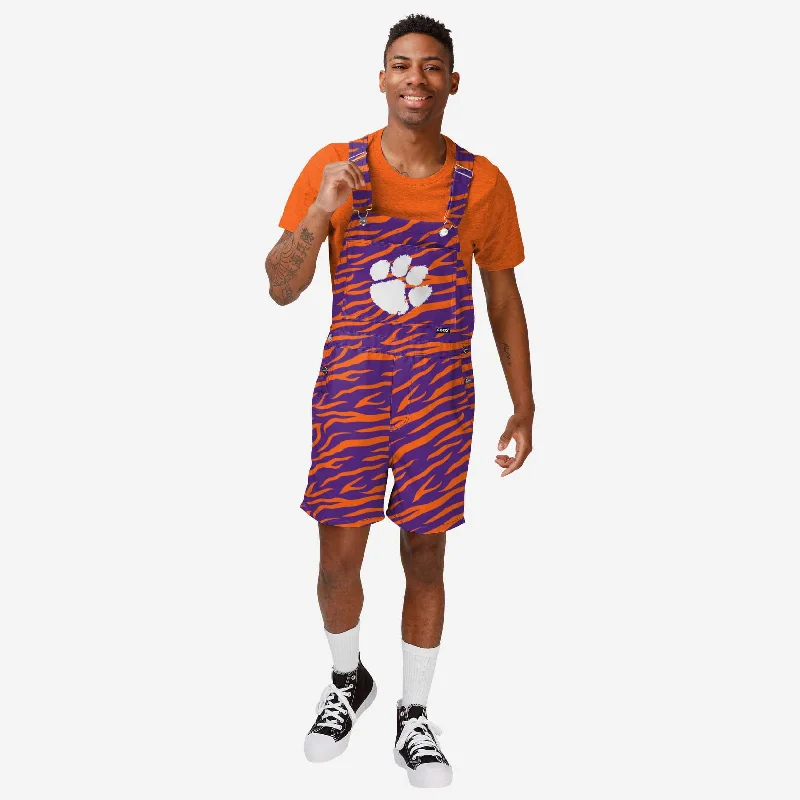 Clemson Tigers Mens Tiger Stripe Thematic Bib Shortalls