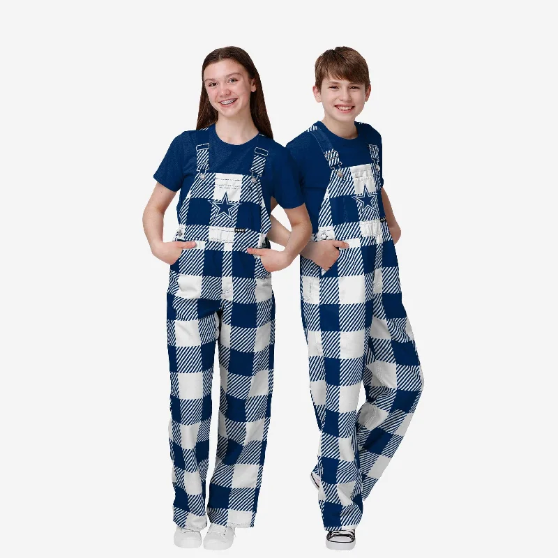 Dallas Cowboys Youth Plaid Bib Overalls