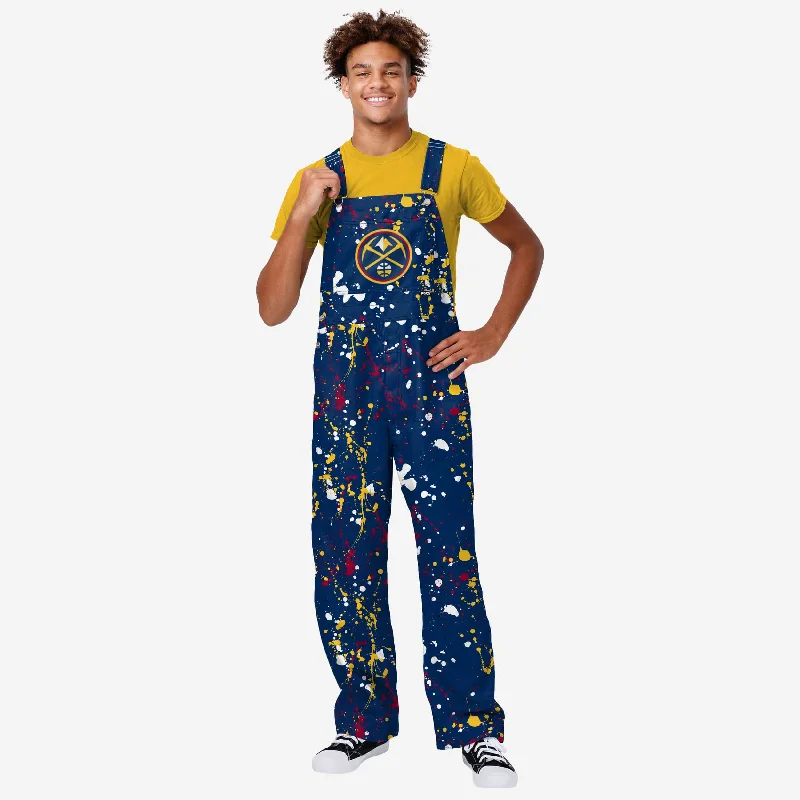 Denver Nuggets Mens Paint Splatter Bib Overalls