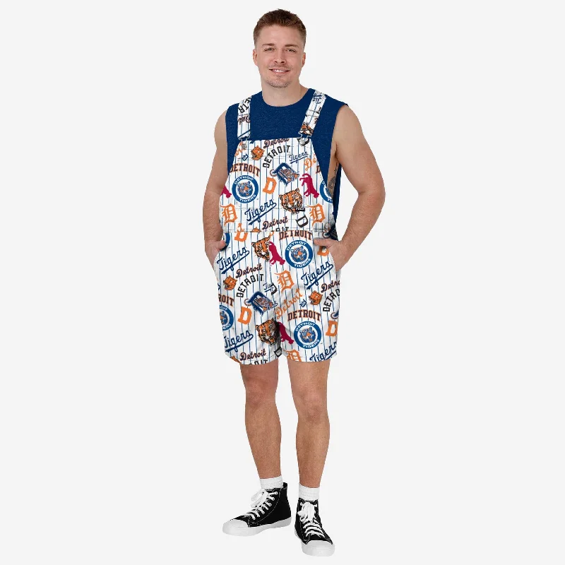 Detroit Tigers Mens Historic Print Bib Shortalls