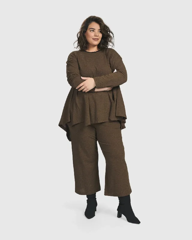 Essential Cropped Pants, Brown