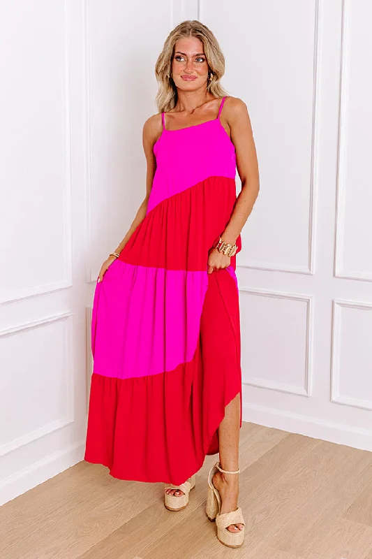 Fashion Diary Color Block Maxi Dress