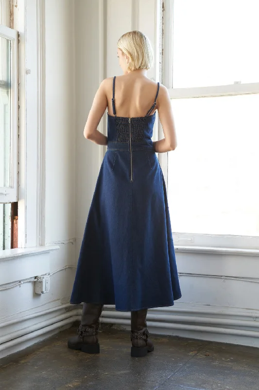 AMALFI COAST DENIM MIDI DRESS