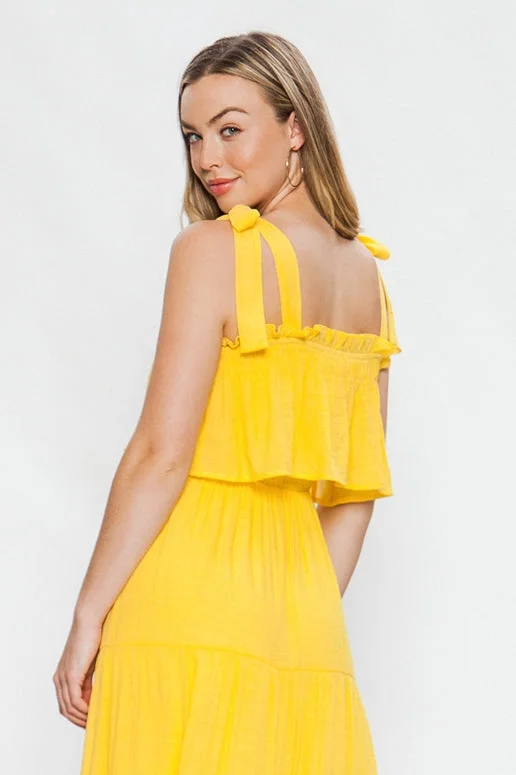 Flying Tomato Yellow Midi Dress