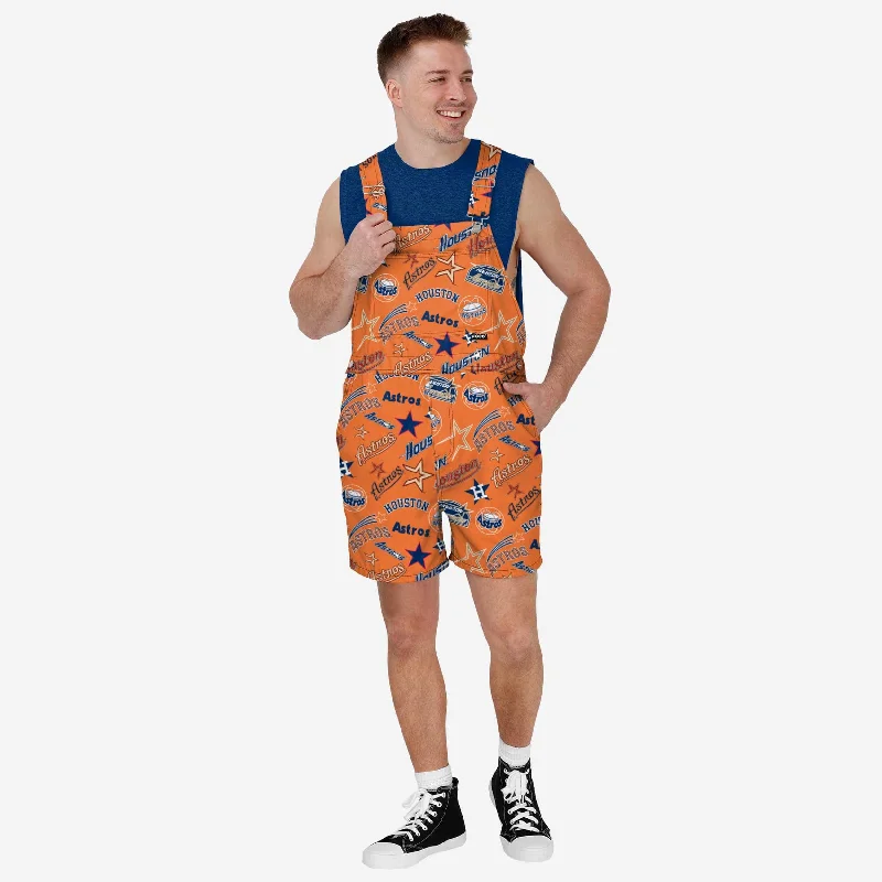 Houston Astros Mens Historic Print Bib Shortalls