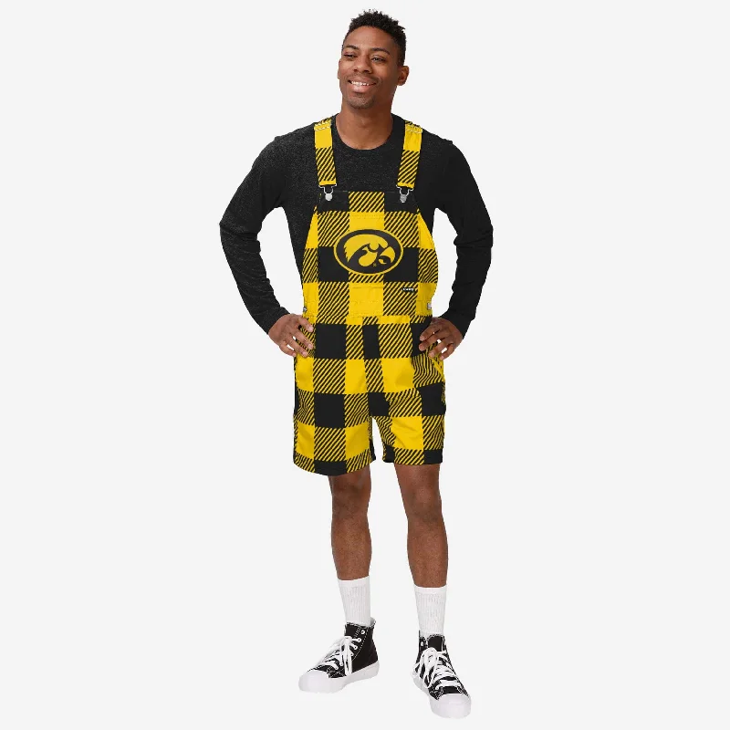 Iowa Hawkeyes Mens Plaid Bib Shortalls